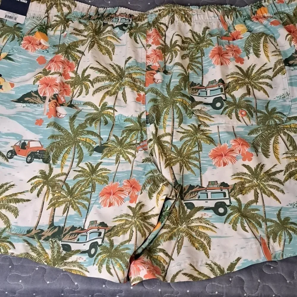 George above the knee tropical vintage summer swim trunks size 3XL NWT